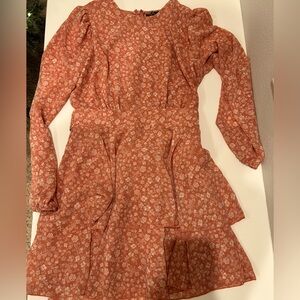 Forever 21 floral pink dress with bow back- size small